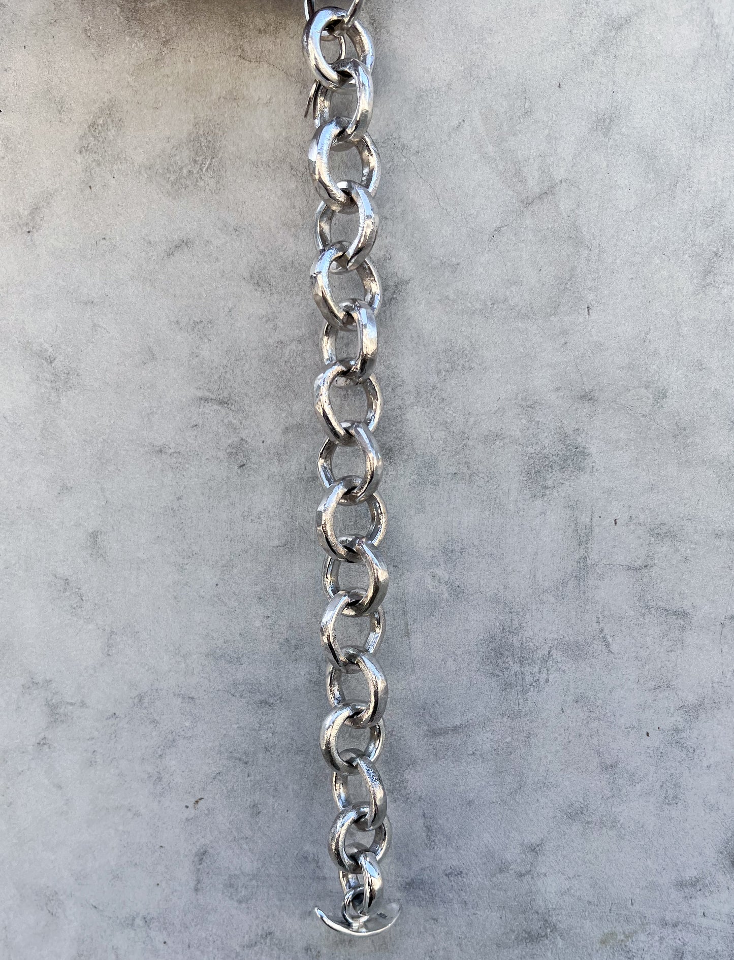 Chunky silver chain bangle