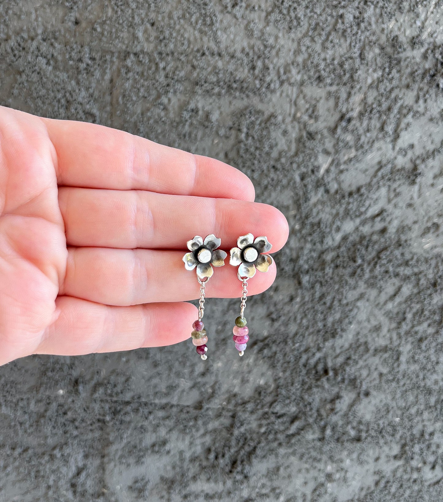 Cherry blossom EARRINGS- sterling silver