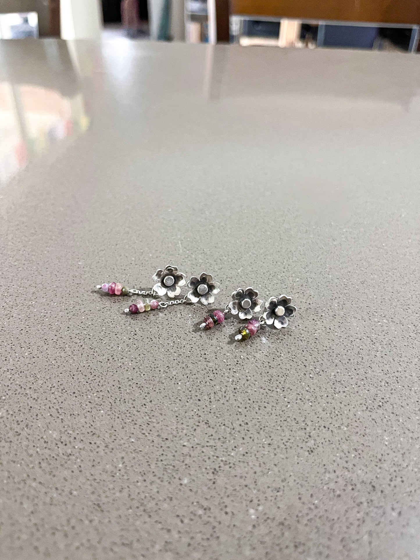 Cherry blossom EARRINGS- sterling silver