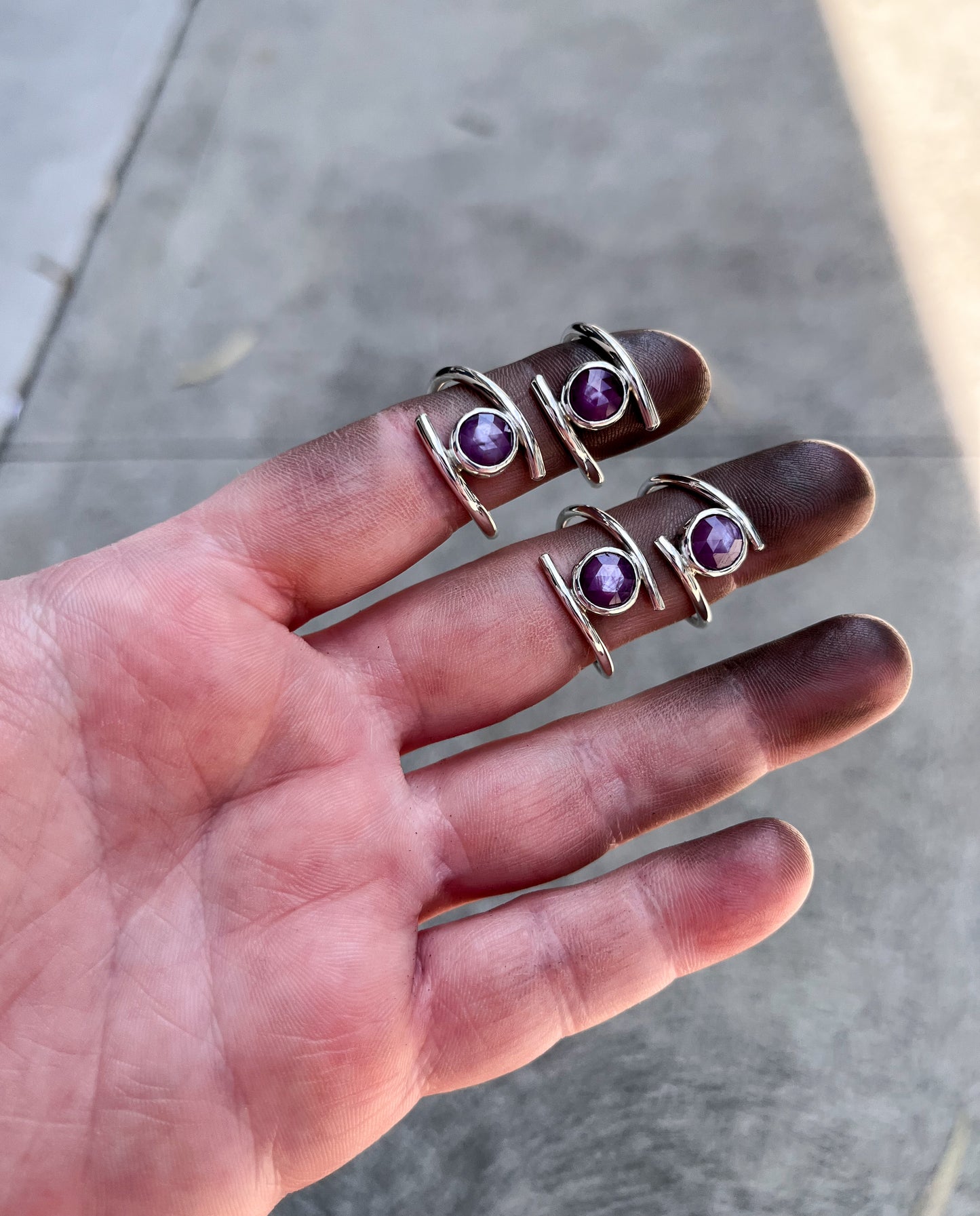 Pink star sapphire rings- multiple available.