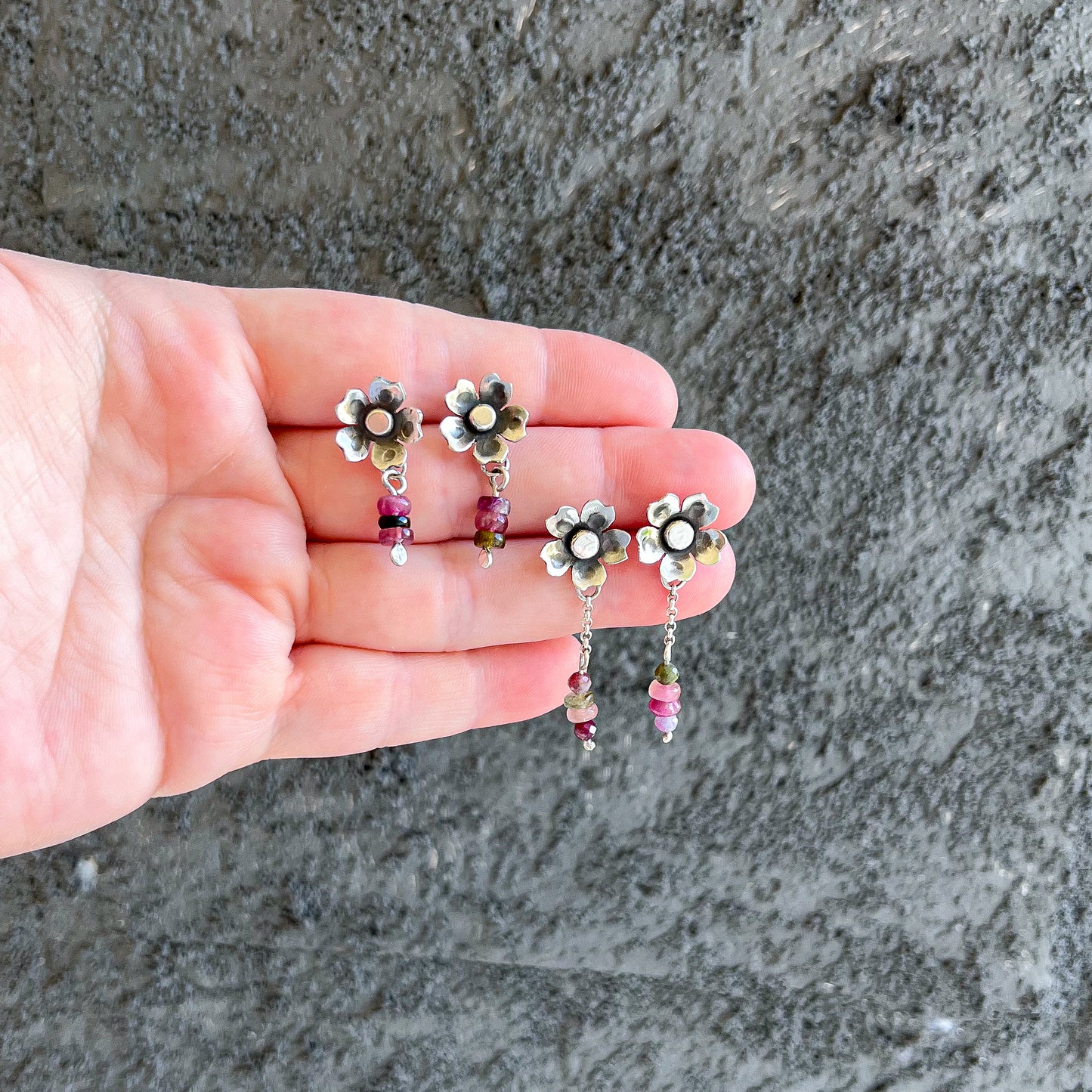 Cherry blossom EARRINGS- sterling silver