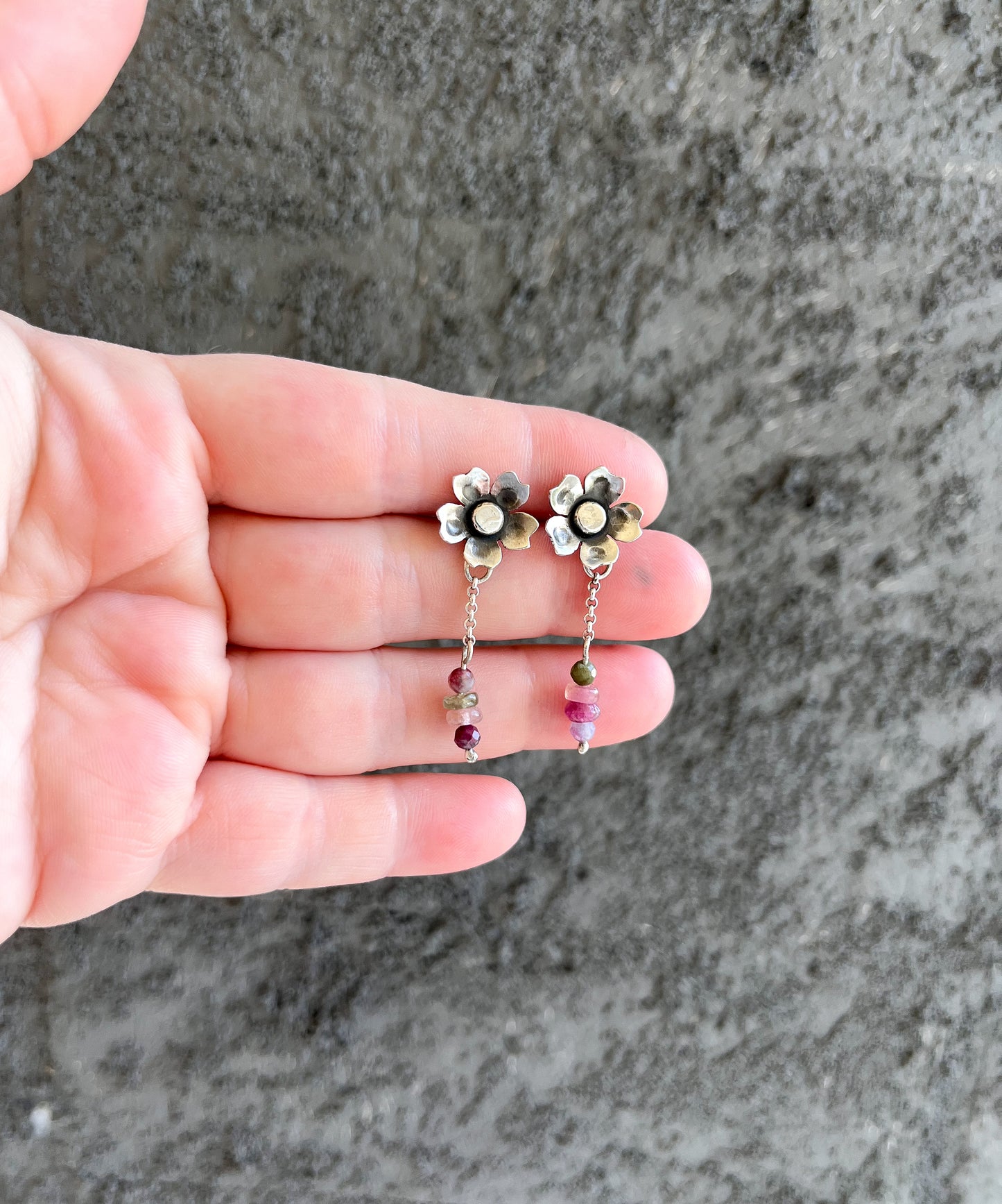 Cherry blossom EARRINGS- sterling silver