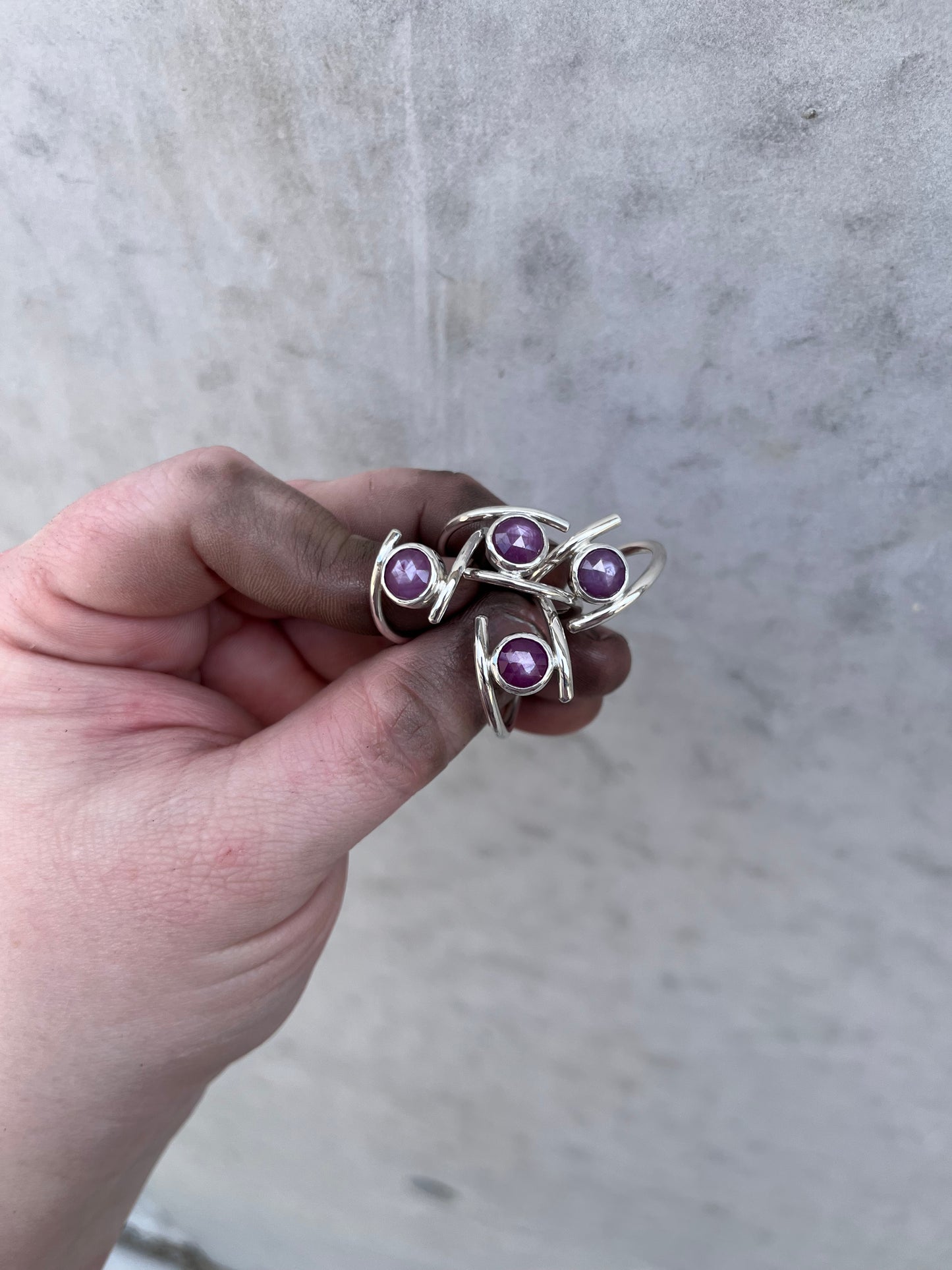 Pink star sapphire rings- multiple available.