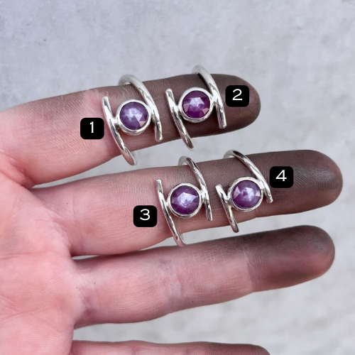 Pink star sapphire rings- multiple available.