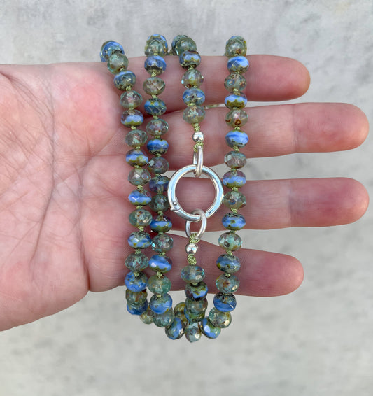 Beaded necklace- periwinkle
