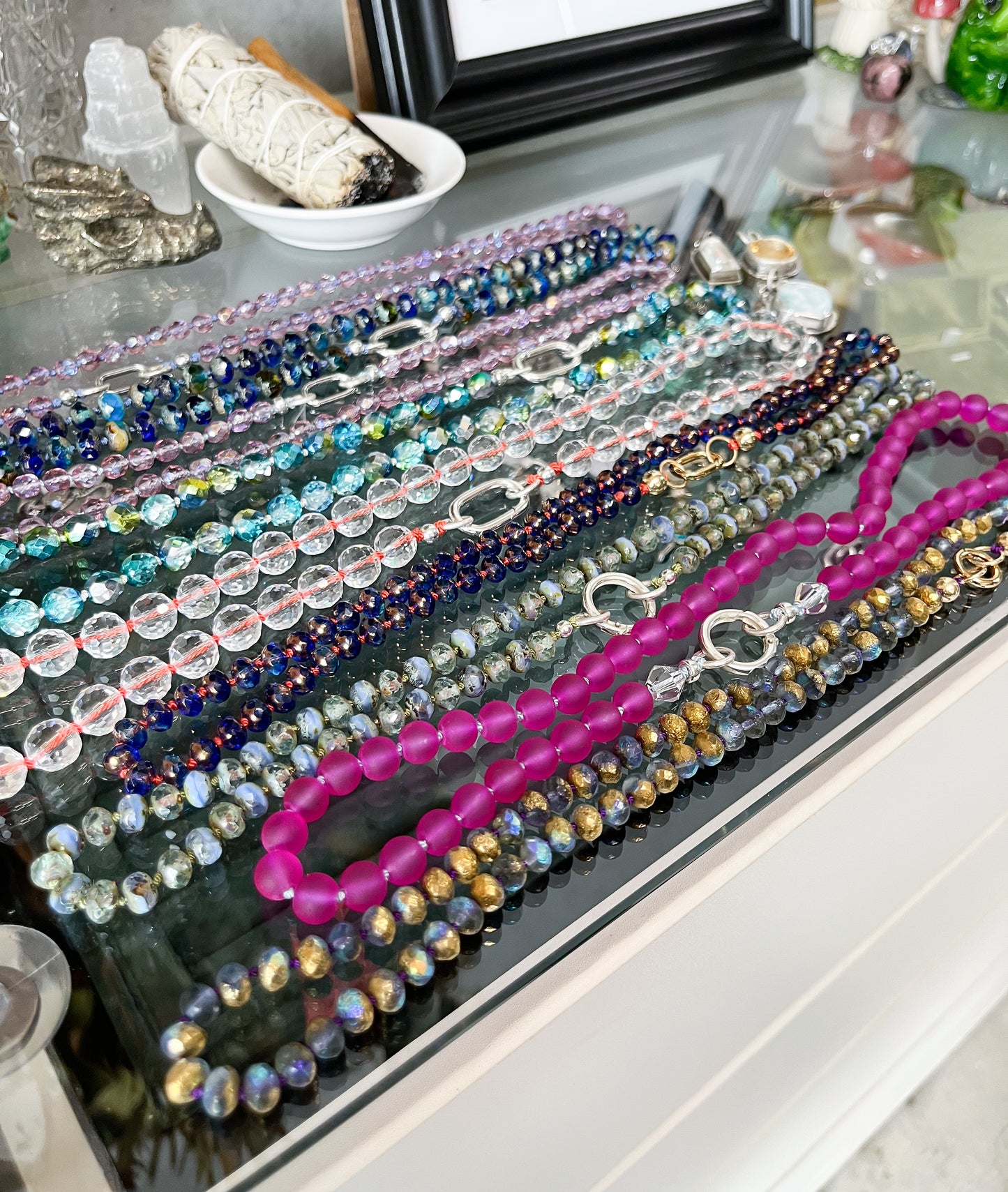 Bead Necklace- labradorite