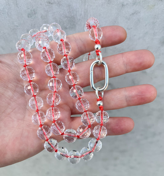 Beaded necklace- coral