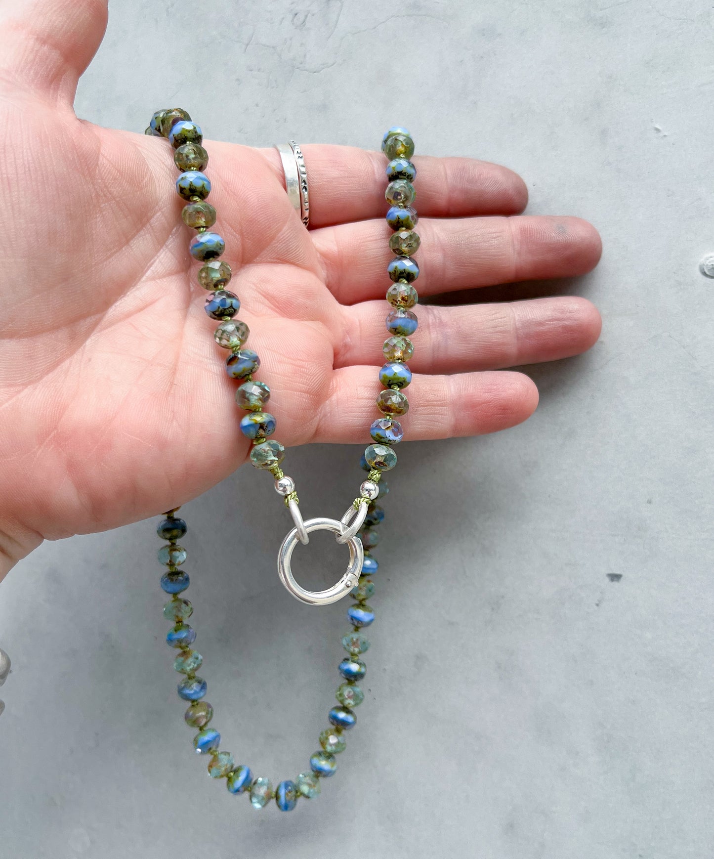 Beaded necklace- periwinkle