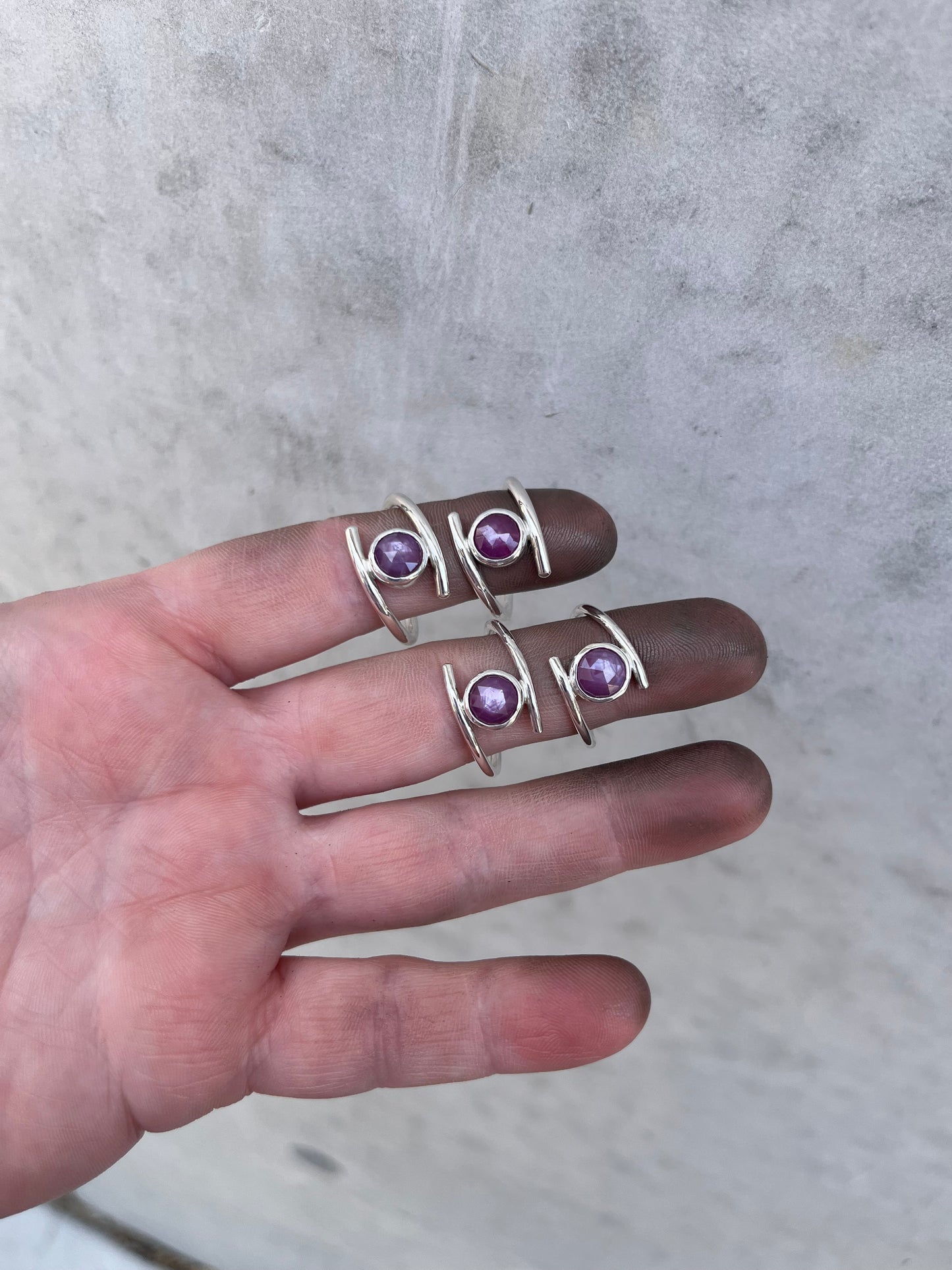 Pink star sapphire rings- multiple available.