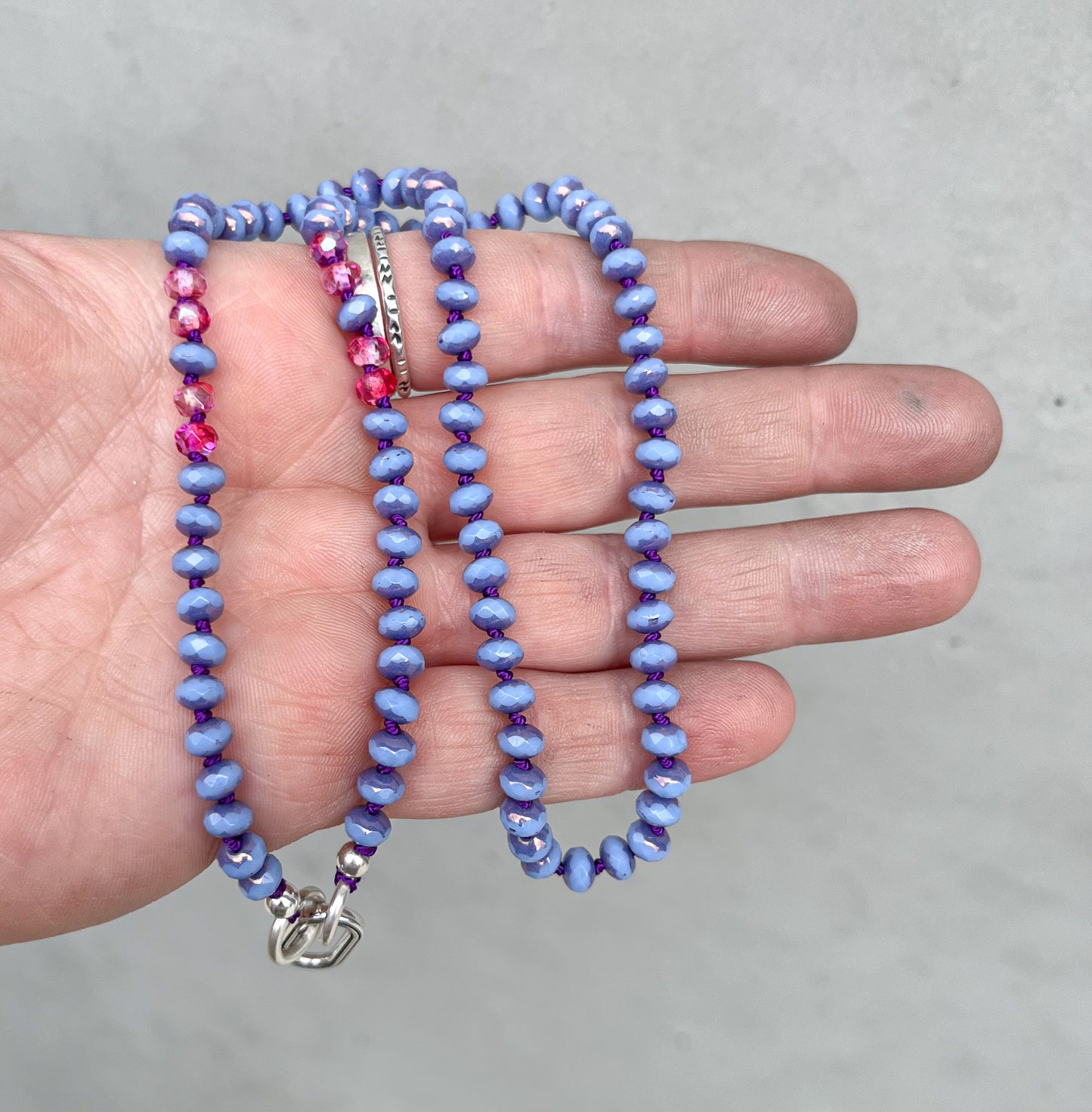 Beaded necklace- small purple