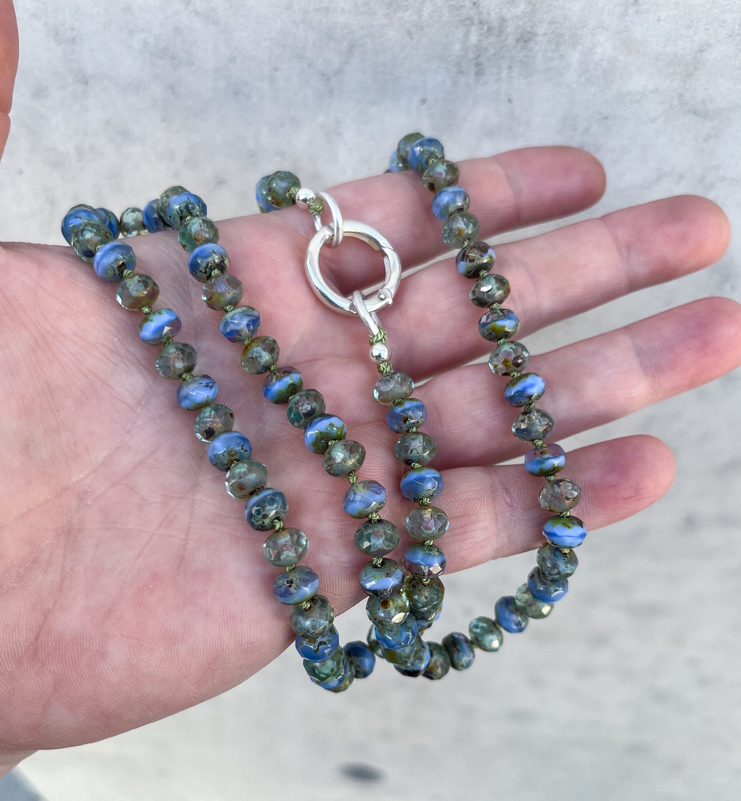 Beaded necklace- periwinkle