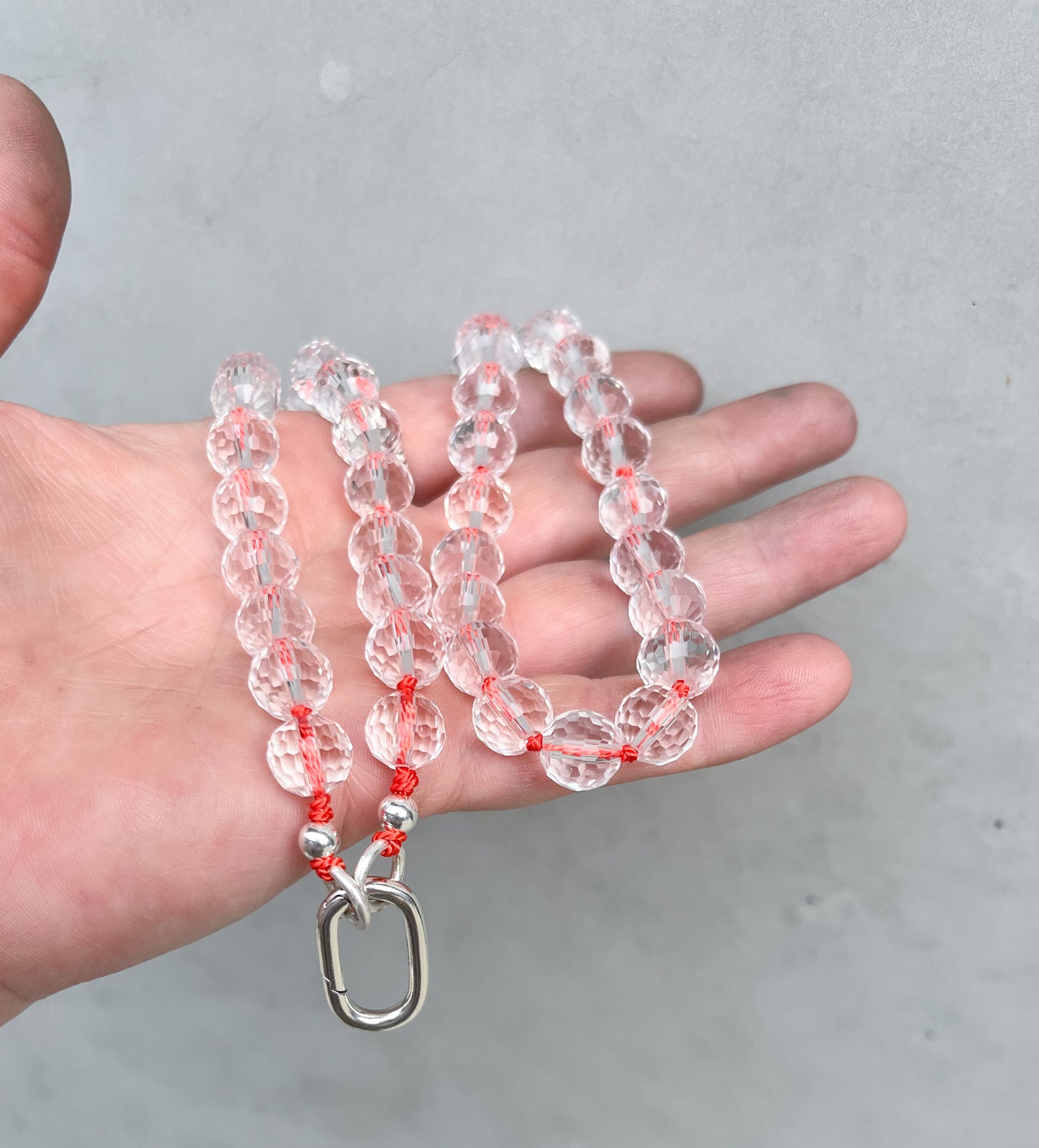 Beaded necklace- coral