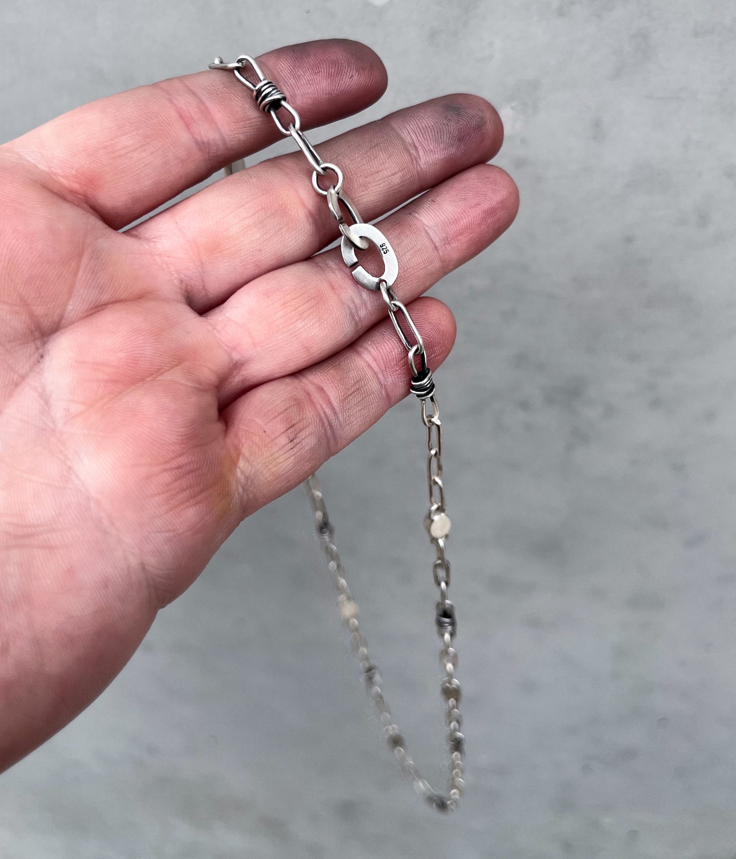 Handmade sterling silver chain