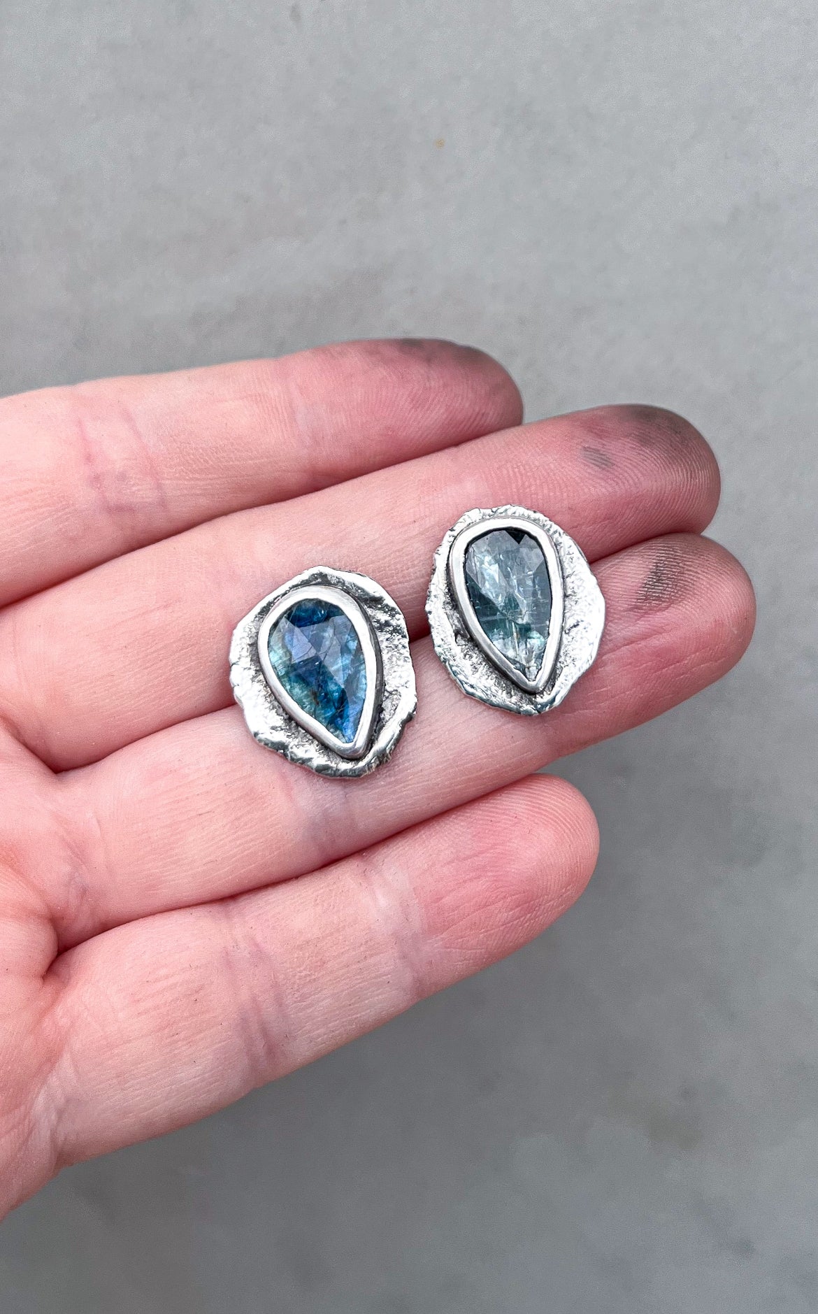 Blue Kyanite stud earrings