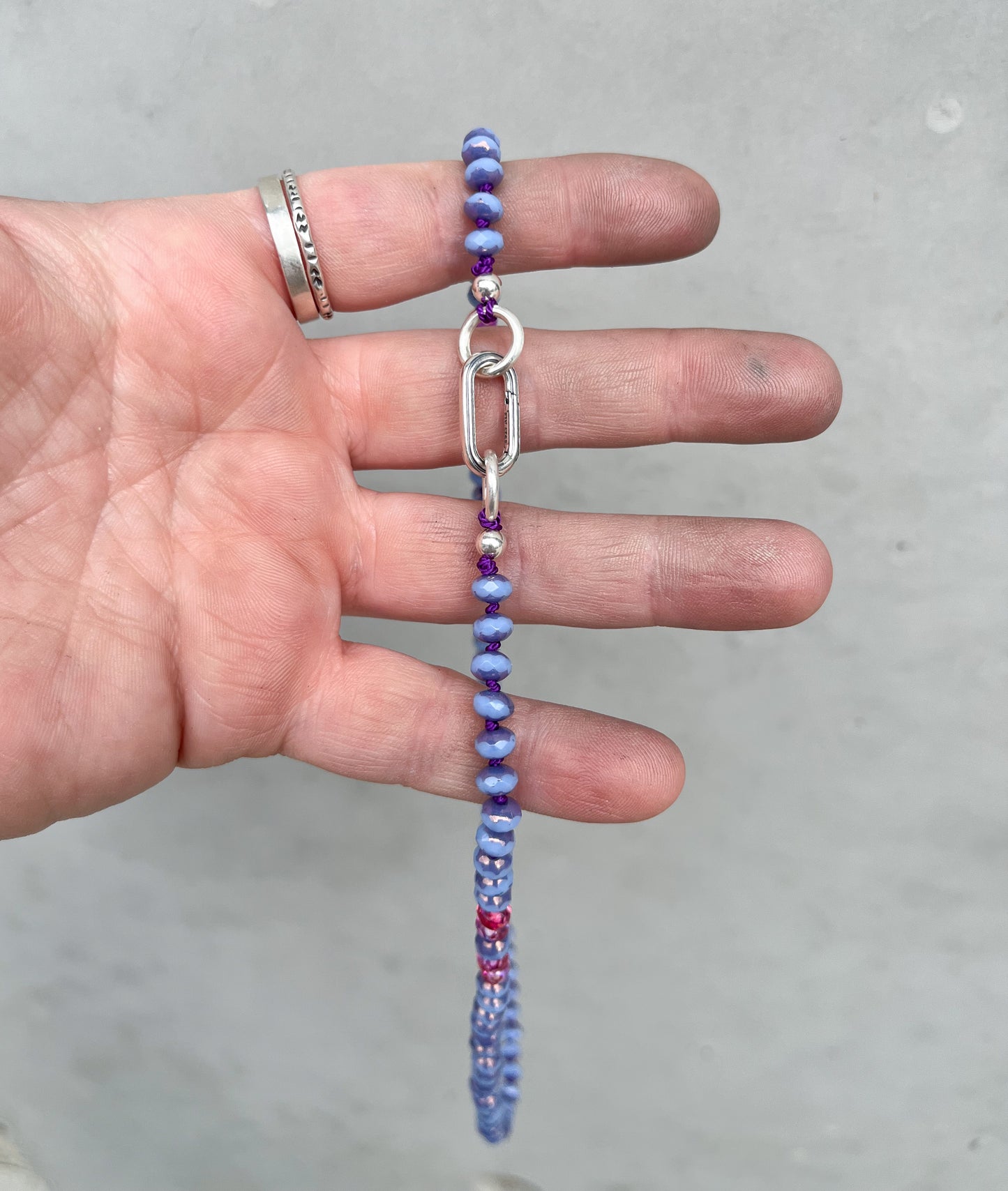 Beaded necklace- small purple