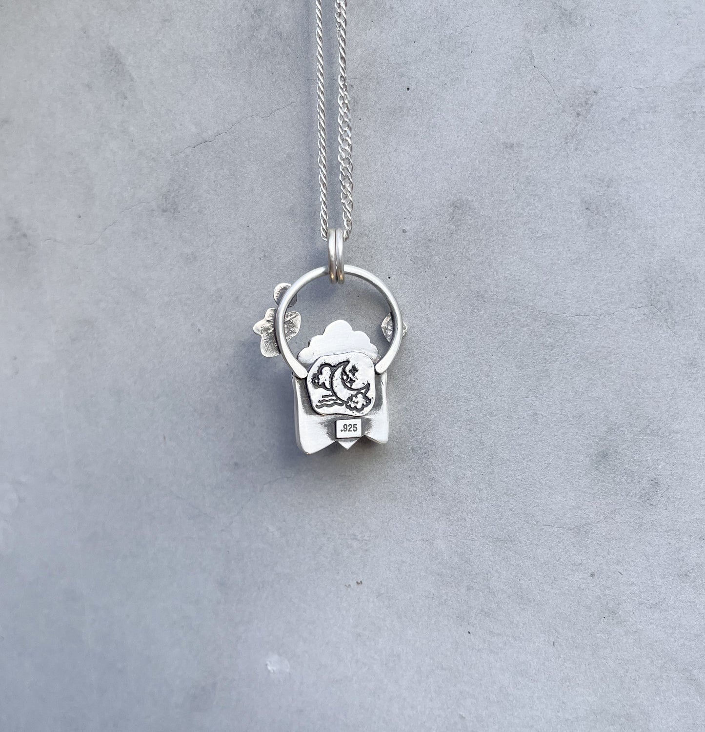 Ghost #1- Howlite & sterling silver- Pendant