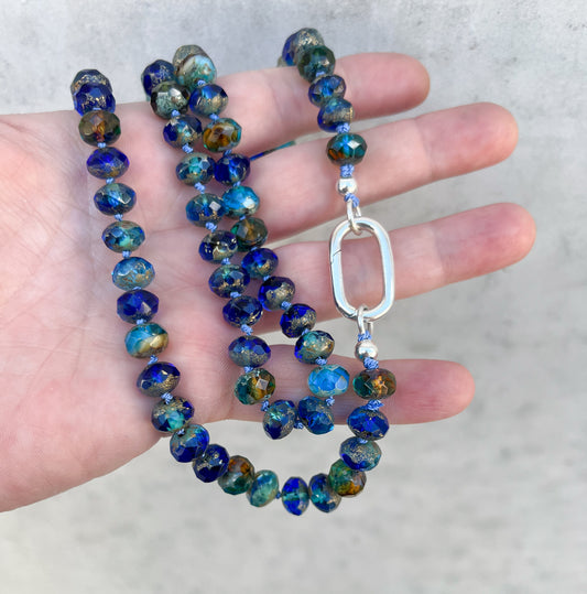 Beaded necklace- beach blue