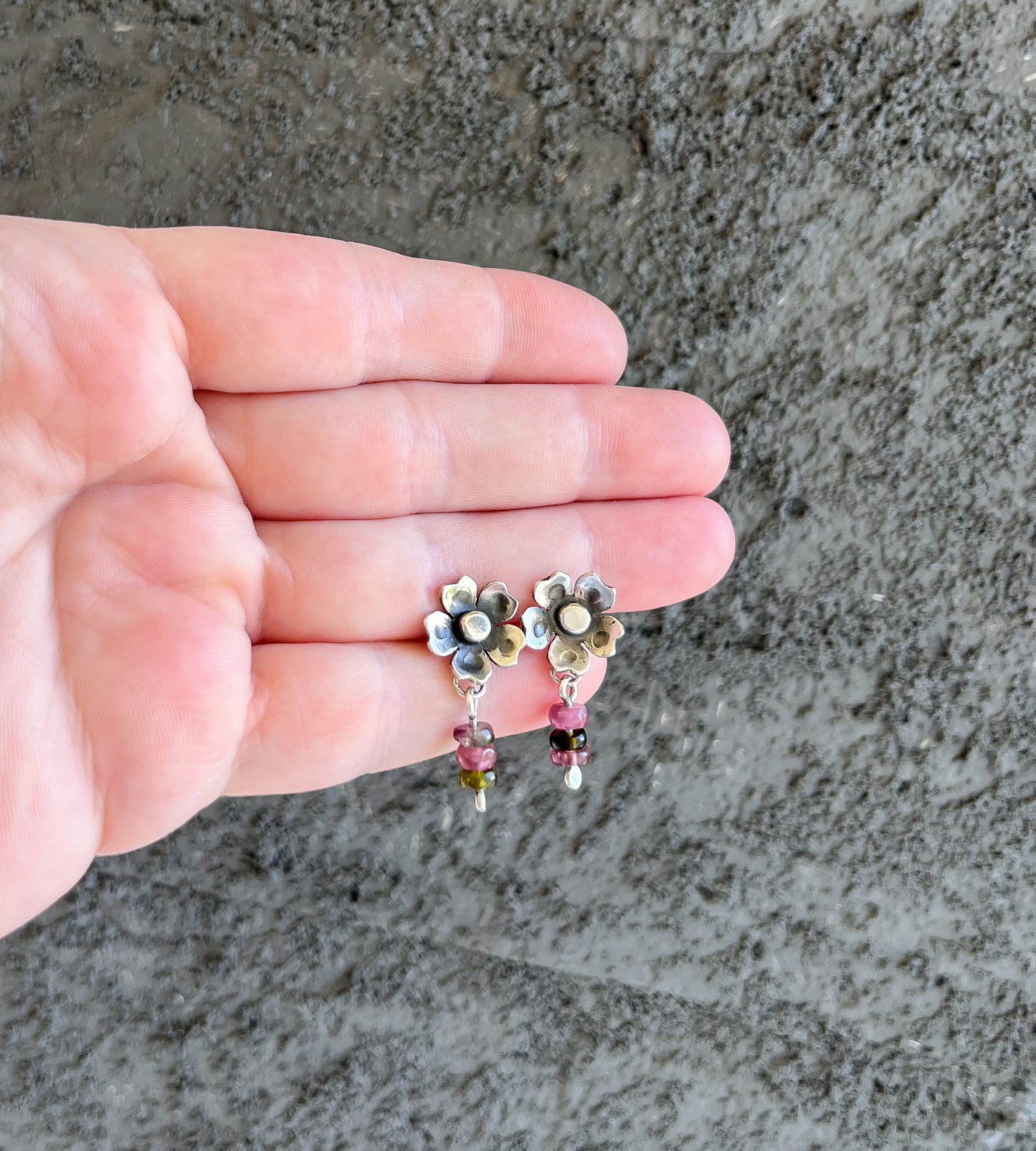 Cherry blossom- EARRINGS PAIR # 2. Sterling silver