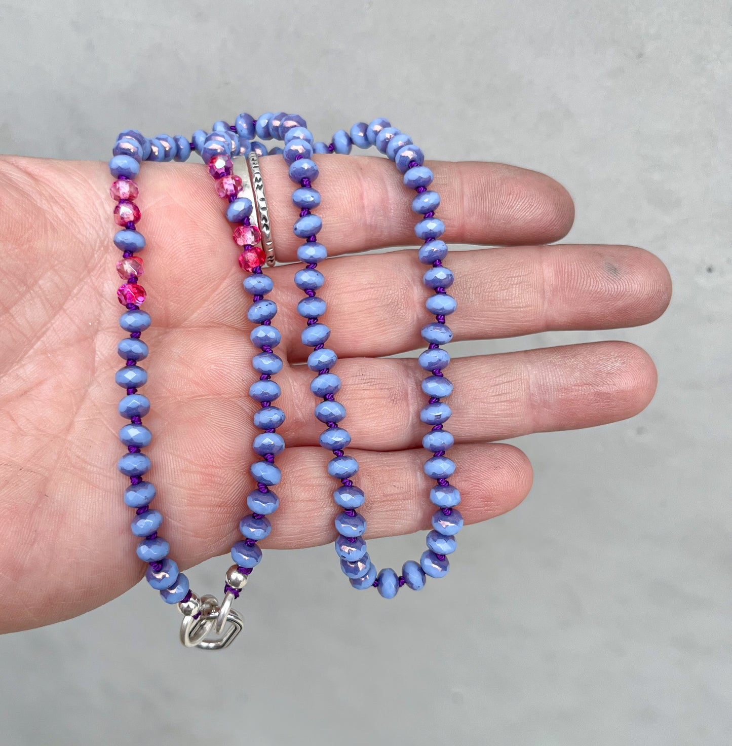 Beaded necklace- small purple