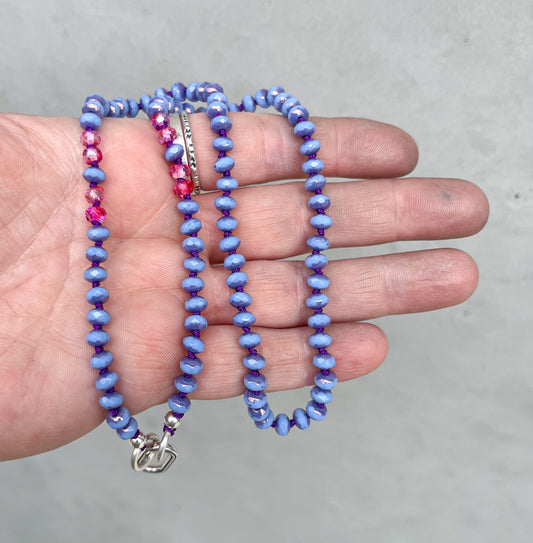 Beaded necklace- small purple