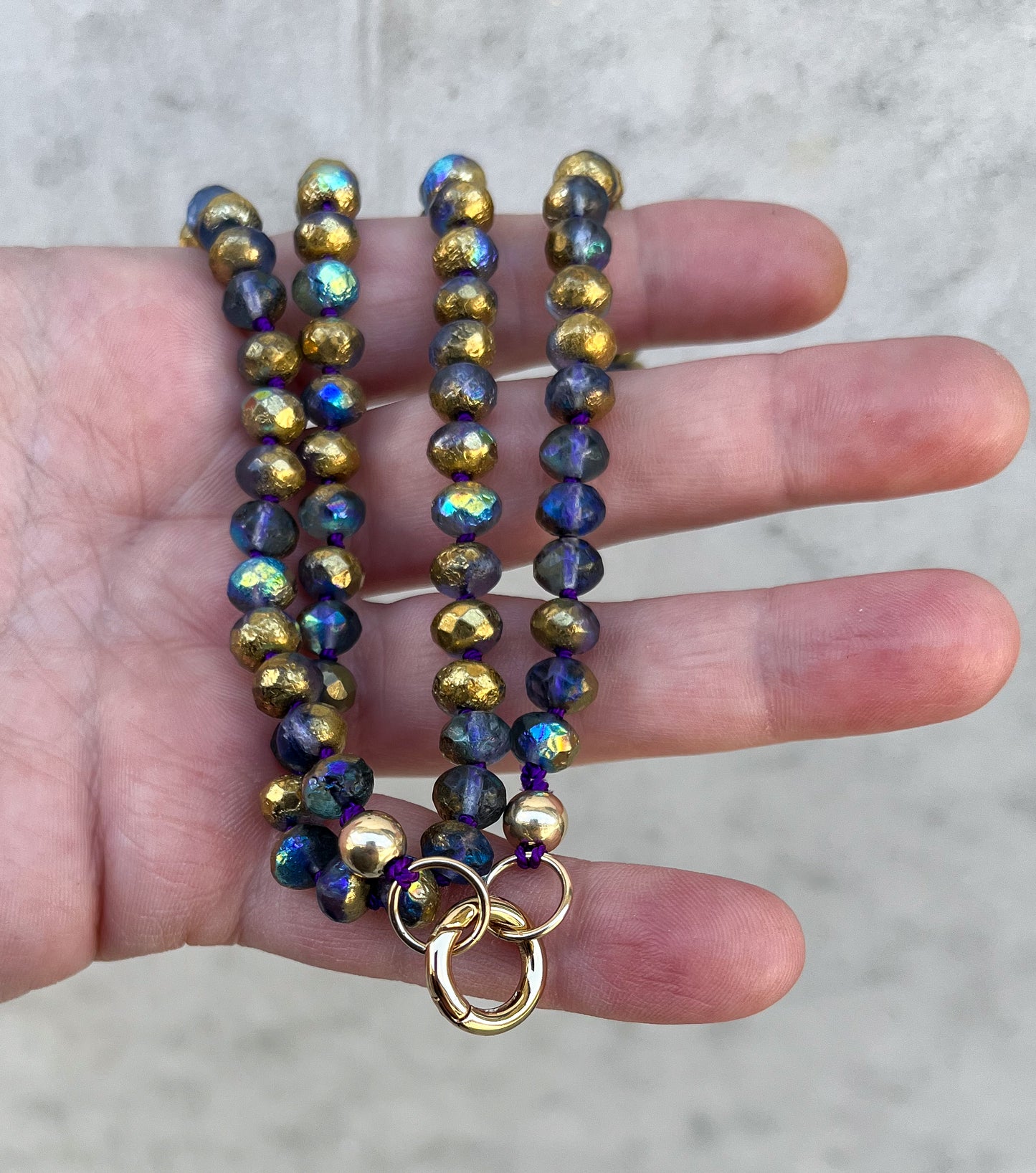 Bead Necklace- labradorite