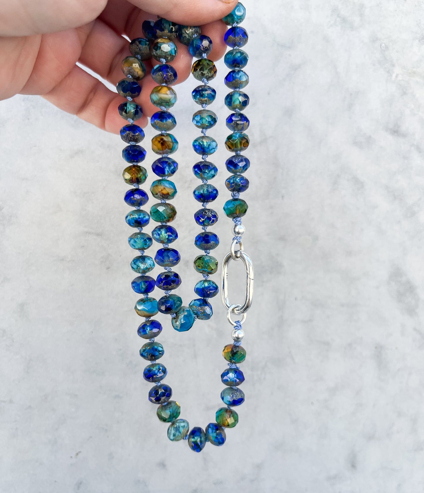 Beaded necklace- beach blue