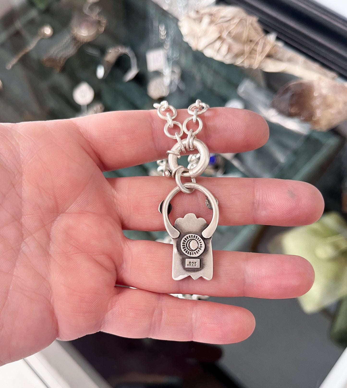 Ghost #3- Howlite & sterling silver- Pendant