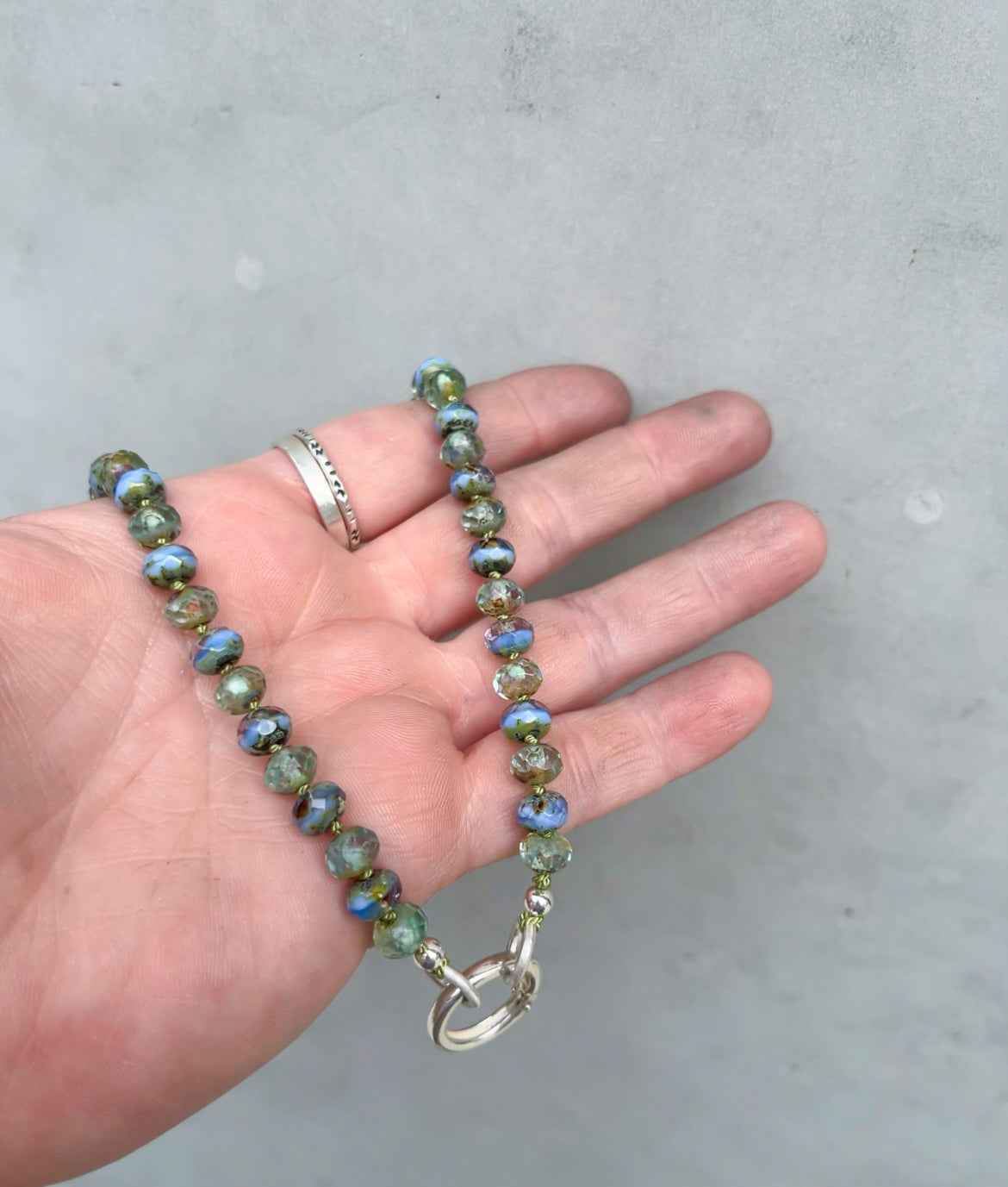 Beaded necklace- periwinkle