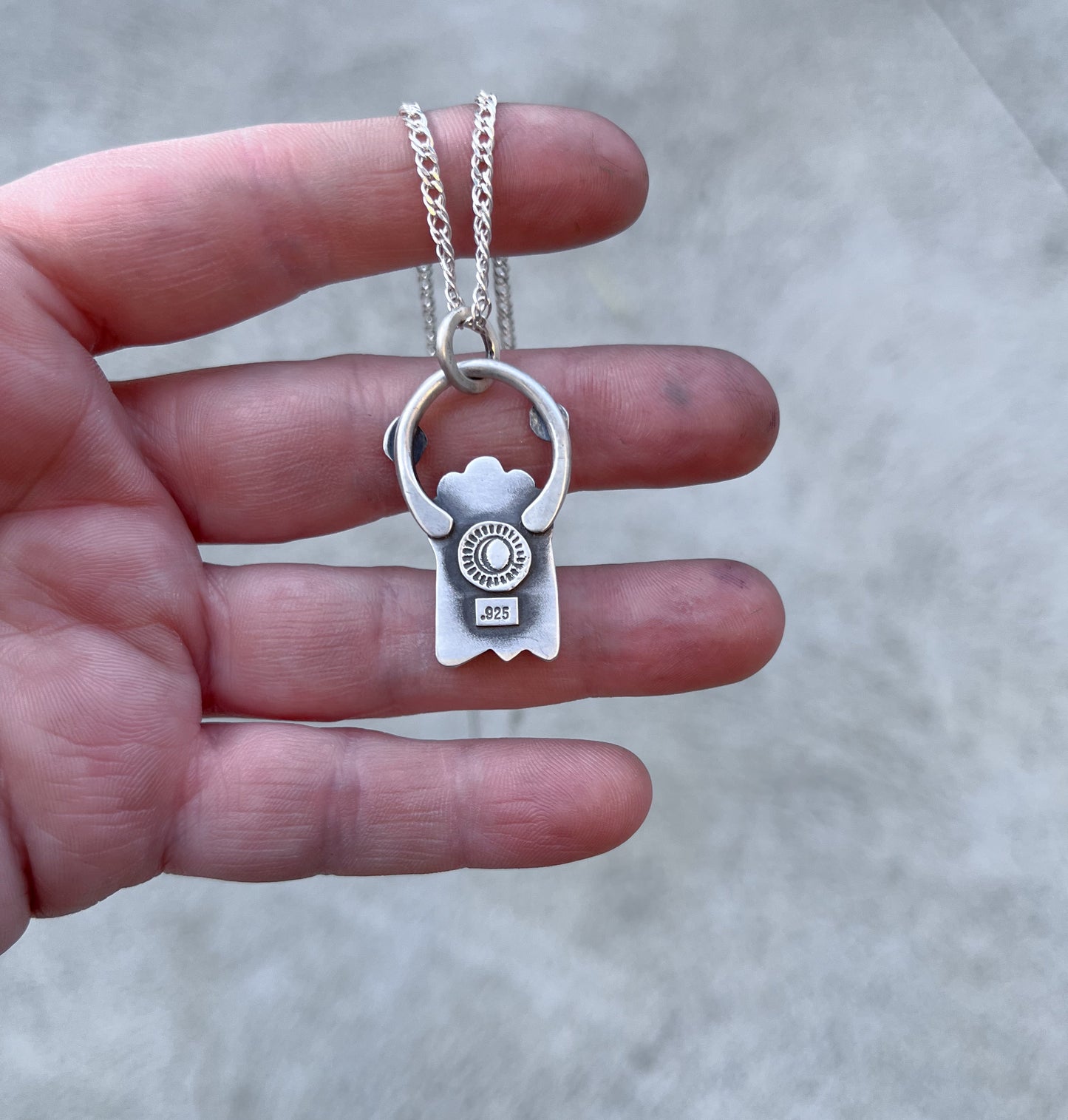 Ghost #3- Howlite & sterling silver- Pendant