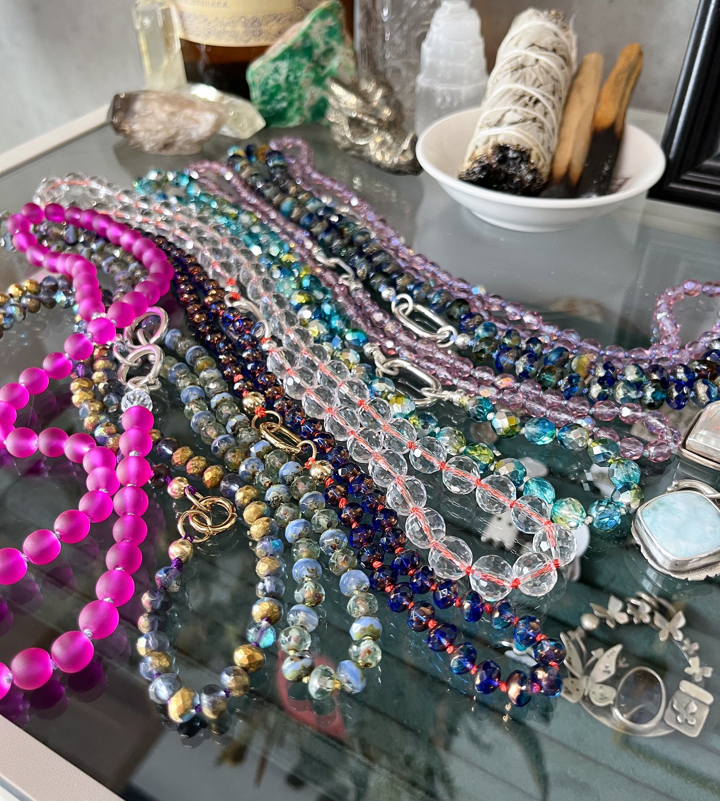 Bead Necklace- labradorite