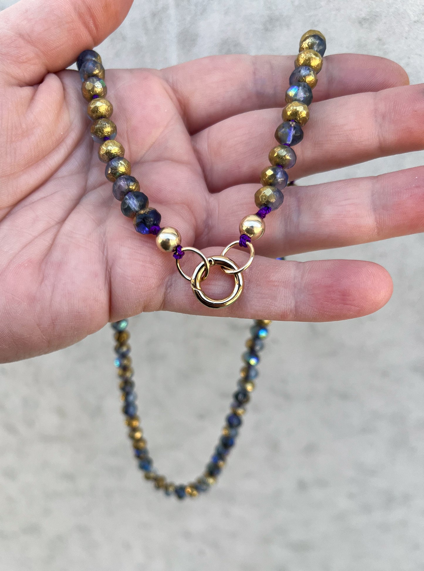 Bead Necklace- labradorite