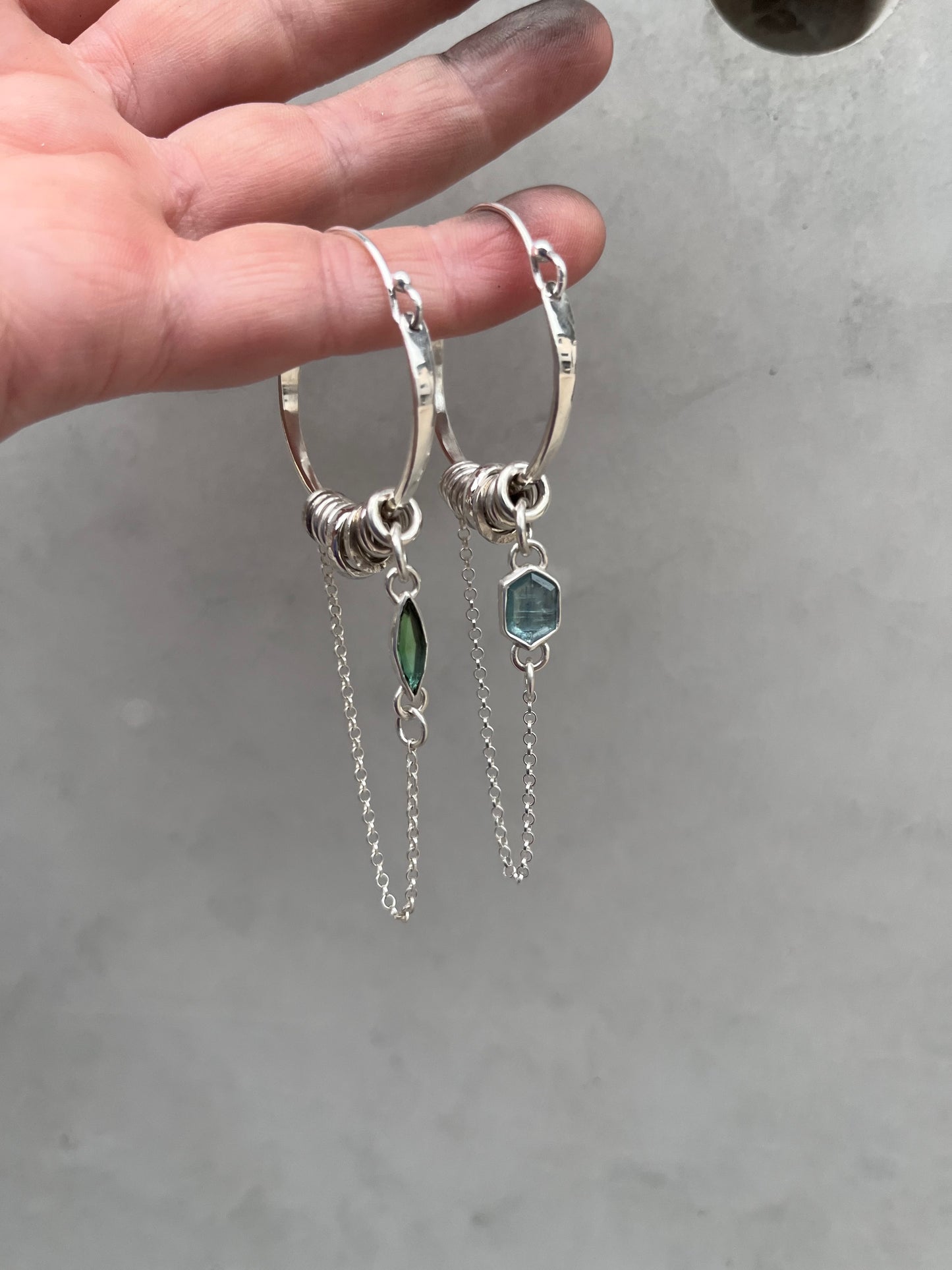 Dangle hoop earrings