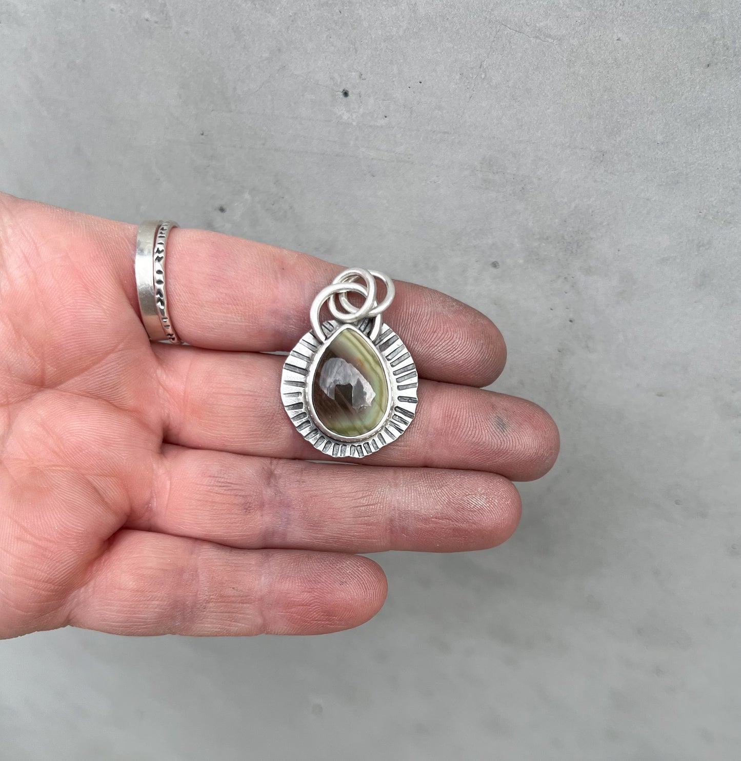 Beaded necklace- clear moonstone