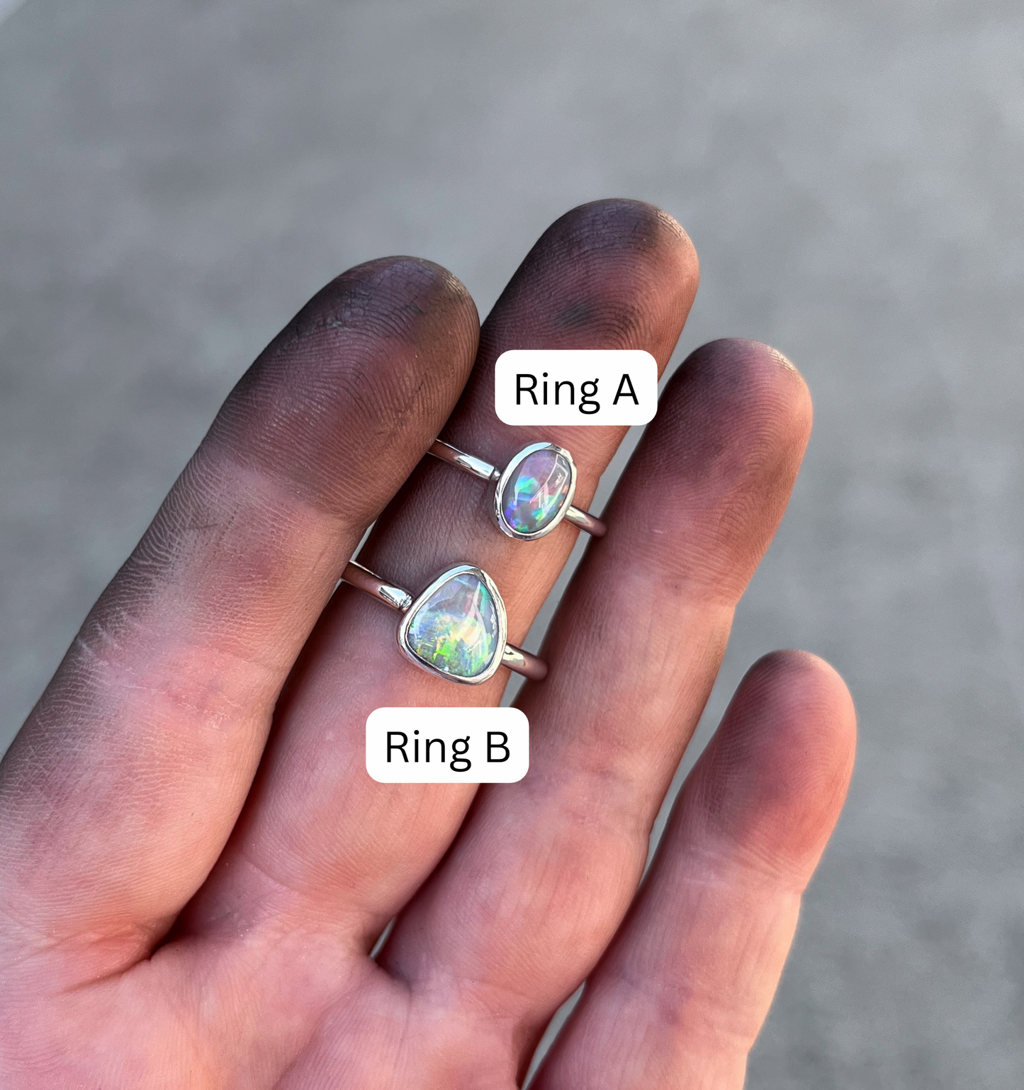 Opal rings- choose either A or B