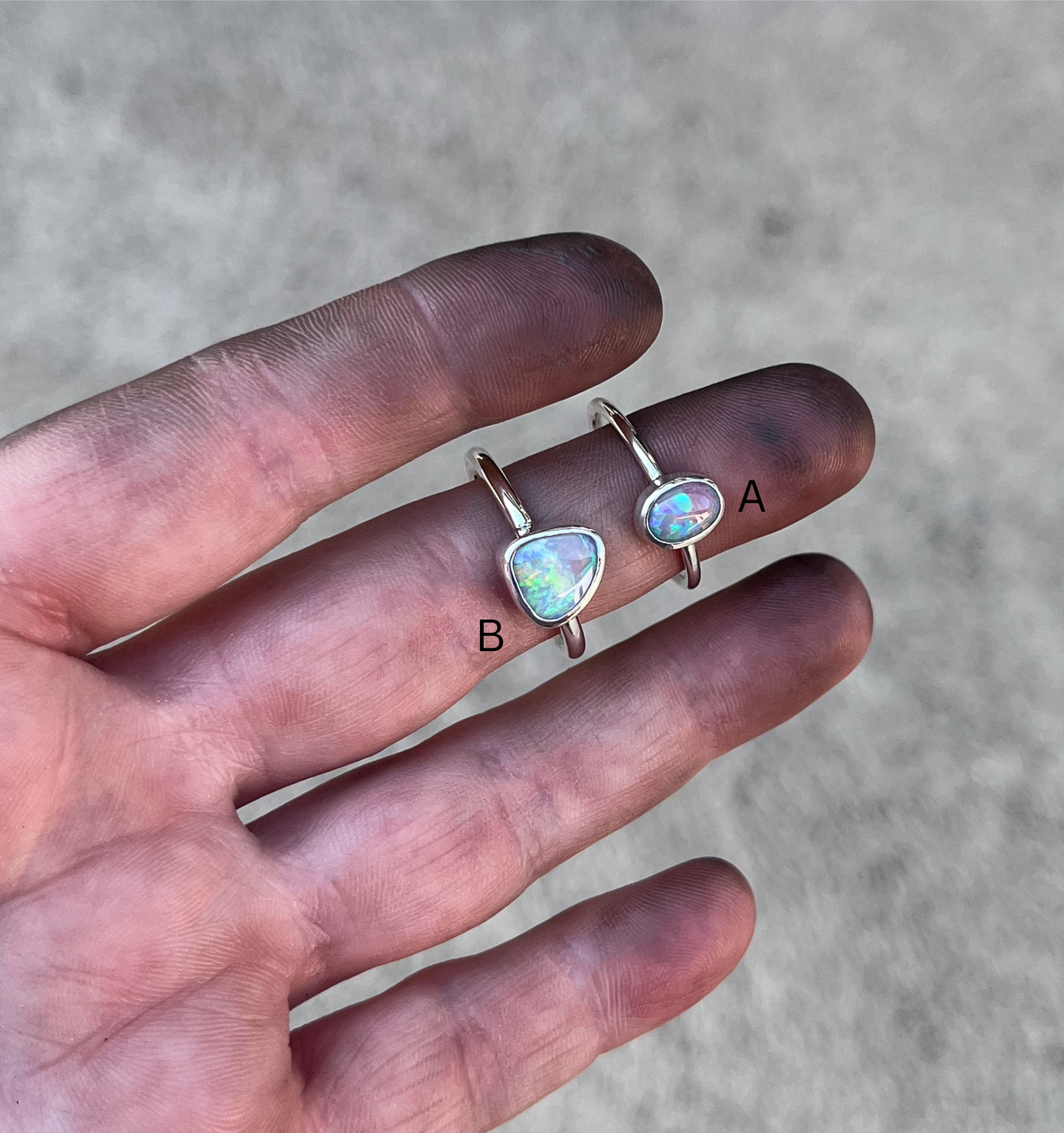 Opal rings- choose either A or B